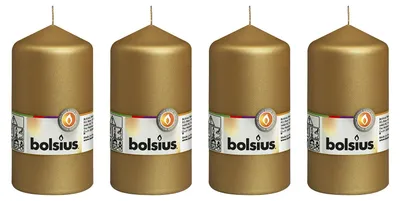 Image de lot de 4 bougies - hauteur 13 cm - diamètre 6,8 cm - or