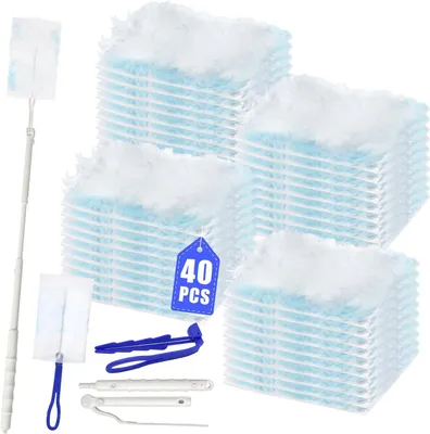 Productafbeelding van Stofdoek set 42-delig, telescoopsteel, 40 vervangbare doeken, voor huishouden