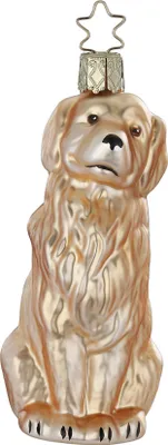 Produktbild von Christbaumschmuck Glas Golden Retriever 10,5cm Beige