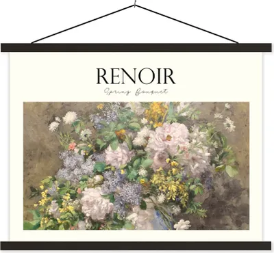 Produktbild von MuchoWow® Textilposter Kunst - Blumen - Renoir 150x113 cm mit holzfarbenen Rahmen - Poster