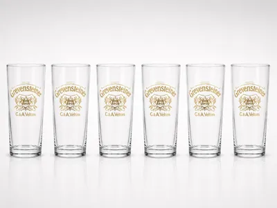 Produktbild von Grevensteiner Biergläser - 6er Set Original Biergläser | Klassische Pintgläser aus Glas, KI-generiertes Bild
