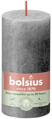 Produktbild von Bolsius Rustik Stumpenkerze stürmisches grau, Höhe: 10 cm, Ø 5 cm