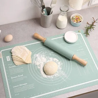 Image de Tapis en silicone 60 x 40 cm - Antistatique et antidérapant - Idéal pour les pizzas