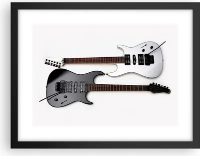 Produktbild von Gerahmtes Poster - Schwarzer Rahmen - E-Gitarren Streicher Musikinstrument - 40x30 cm - Wand Bild - Wanddeko - Wandbilder - Wandposter - Bilderrahmen - Bilder - Kunstdruck - Wandbild - P2BAA40x30-0369