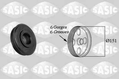Produktbild von SASIC 2154020 Riemenscheibe Kurbelwelle für RENAULT TRAFIC II Kasten (FL) 151mm