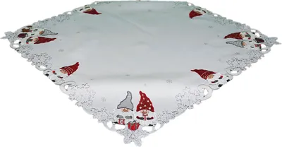 Image de Linge de table avec broderie lutin 85 x 85 cm blanc