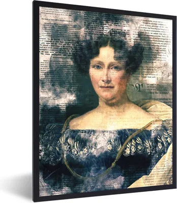 Produktbild von MuchoWow® Gerahmtes Poster Johanna Henriette Engelen - Dubois Drahonet - Collage 30x40 cm - Poster mit Schwarzem Bilderrahmen Wandposter Rahmen Foto Bilder - Wanddeko - Kunstdrucke