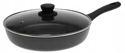 Zdjęcie produktu dla PATELNIA GRANITOWA 24cm Greblon Z POKRYWKĄ INDUKCJA Gaz 2402