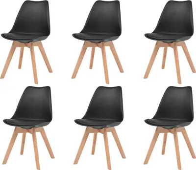 Produktbild von Esszimmerstühle 6 Stk. Schwarz Kunststoff