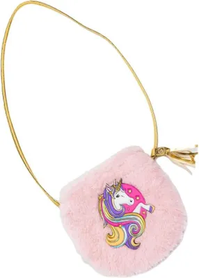 Produktbild von Fluffy Pink Unicorn Petite Purse – Flauschige Einhorn-Handtasche