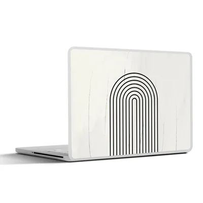 Produktbild von MuchoWow® Laptop Aufkleber Sticker Cover Kunst - Schwarz - Weiß - Abstrakt 40x30 cm - Laptop Dekoration - Selbstklebend