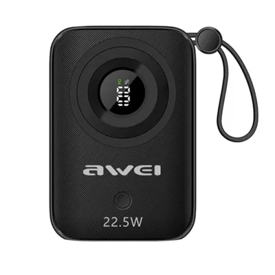 Obrázok produktu pre Powerbanka s displejom Awei P23K 10 000 mAh, 22,5 W, čierna