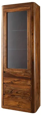 Immagine prodotto di MASSIVMOEBEL24 | vetrina in legno di Shesham / Acacia 70x40x202 Noce cerato TORONTO #210