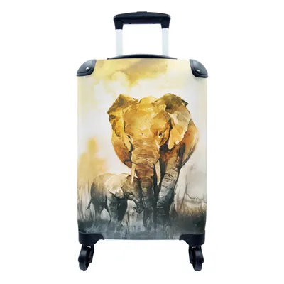 Produktbild von Koffer Handgepäck Trolley Kindertrolley Reisekoffer Kinderkoffer Kindermotiv Dschungel Elefant Extra Leicht 35x55x20 cm