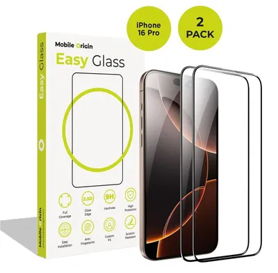 Immagine prodotto di Mobile Origin Easyglass per iPhone 16 Pro, confezione da 2
