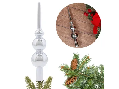 Obrázek produktu pro Stříbrná špice, vrchol vánočního stromku 20 cm