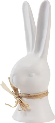 Produktbild von Hasenkopf Osterdeko Keramikfigur Weiß 17cm Deko Hase Ostern