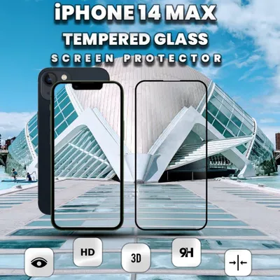 Produktbild von 1-Pack iPhone 14 Max Displayschutzfolie - Gehärtetes Glas 9H - Super Qualität 3D