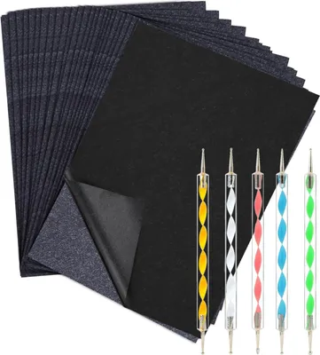 Produktbild von Transferpapier A4 - 200 Blätter schwarzes Kohlepapier mit Reliefstift - für Holz, Papier und Leinwand