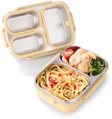 Produktbild von Edelstahl-Lunchbox 800ml gelb für Unterwegs
