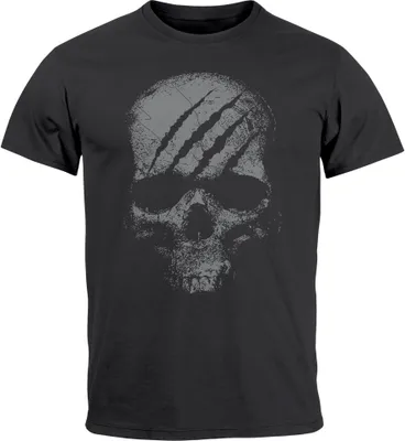 Neverless Maglia Uomo Maniche Lunghe 'Moin Capitan' Grigio Melange XL - Teschio E Ancora