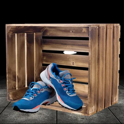 Produktbild von Geflammte Obstkiste 50cm x 40cm x 30cm Holzkisten Weinkisten Kiste Box Geschenkbox
