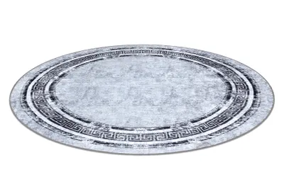 Produktbild von MIRO 51254.802 Kreis Waschteppich Marmor, griechisch Anti-Rutsch - grau / schwarz Grau rund 160 cm