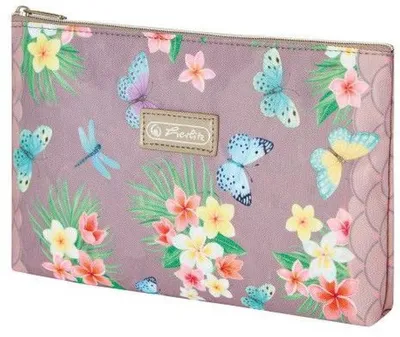 Produktbild von Schüleretui Faulenzer flach Ladylike Polyester 220x150mm Butterflies Packung mit 2 Stück