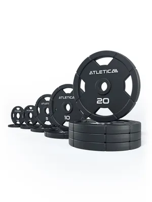 Produktbild von ATLETICA 4H Iron Plates Set | 117.5kg | Hantelscheiben aus Gusseisen | 2x 1.25kg | 2x 2.5kg | 2x 5kg | 2x 10kg | 4x 20kg | Ø 50mm