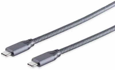 Produktbild von S/CONN 13-47020, 1 m, USB C, USB C, USB 3.2 Gen 2x2, 10 Gbit/s, Grau