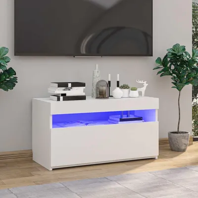 Image de Maison Exclusive - Meuble TV avec éclairage LED Blanc 75x35x40 cm