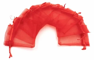 Produktbild von Vintageparts Organzasäckchen Rot 8,5 x 6,5 cm, 10 Stück