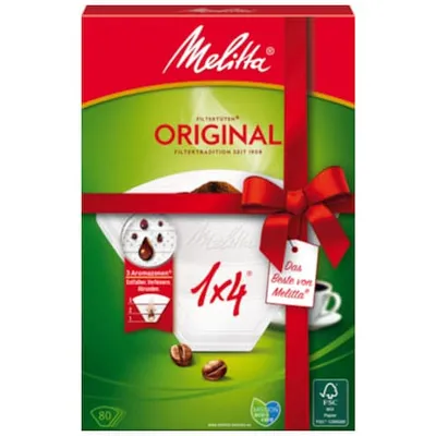 Produktbild von Melitta Aroma Filtertüten weiß Gr.1x4 80er