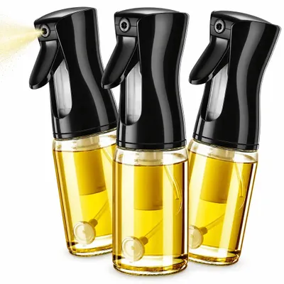 Obrázek produktu pro rozprašovač na olej sprej na olej skleněný dávkovač 200 ml 3 ks černý na olivový olej ocet