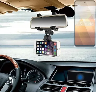 Produktbild von K-S-Trade Smartphone Halterung kompatibel mit Vivo Y100t Rückspiegel Halterung schwarz Auto Halterung KFZ Halter