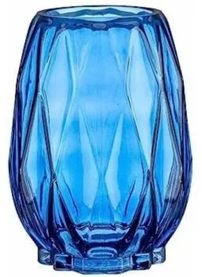 Vase aus Kristall, mehrfarbig, geometrisches Muster, 46x32x23 cm