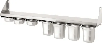 Produktbild von Bartscher Gewürzbord Edelstahl 1400 mm für 7x 1/6 GN mit Stopper