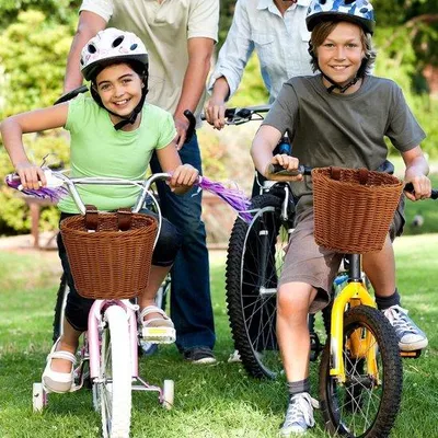 Image de Panier de vélo en rotin pour enfants - marron - 1 pièce