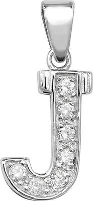 Produktbild von Schöner 925 Sterling Silber Buchstaben / Initiale Damen - Anhänger mit Zirkonia; TRS35295LTJ
