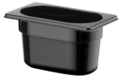 Image de HENDI Récipients Gastronorm 1/9, GN 1/9, 1L, noir, 176x108x(H)100mm