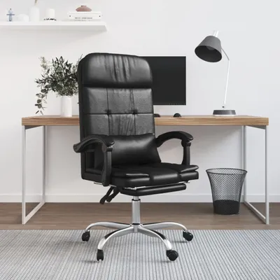 Immagine prodotto di The Living Store Sedia da ufficio con funzione massaggio in ecopelle nera