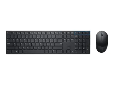 Produktbild von DELL Tastatur und Maus – KM3322W - US international (QWERTY), Volle Größe (100%), Kabellos, RF Wireless, QWERTY, Schwarz, Maus enthalten
