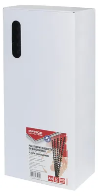 Obrázek produktu pro KANCELÁŘSKÉ POTŘEBY 20241215-05: Plastové vazby do sešitů, 100 kusů, formát DIN A4, tloušťka 12 mm (pro cca 95 stran)