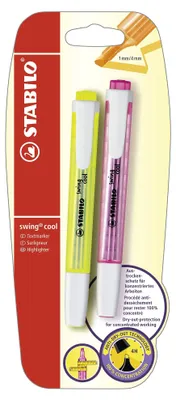 Image de Textmarker - STABILO swing cool - 2er Pack - gelb, pink
