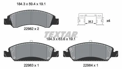 Produktbild von TEXTAR Bremsbeläge Satz Vorne für CHEVROLET Tahoe (GMT900) 2298201