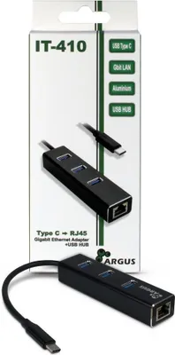 Produktbild von Inter-Tech LAN-Adapter Argus IT-410   USB-C Gigabit Ethernet