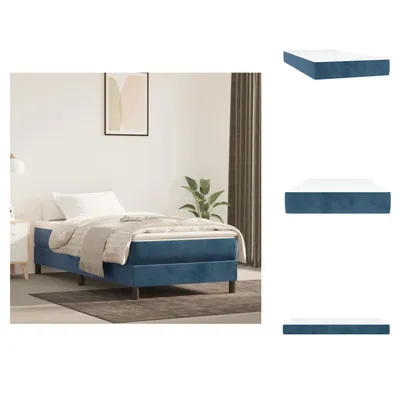 Image de vidaXL Matelas à ressorts ensachés bleu foncé 90x200x20 cm velours - Matelas