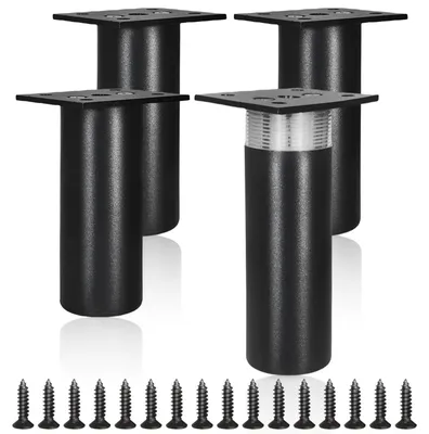 Immagine prodotto di Set di 4 piedini per mobili, da 10-12 mm, colore nero