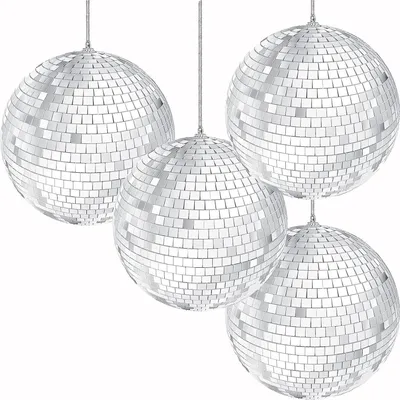 Produktbild von Spiegelball, 10 cm, 4 Stück, Kunststoff, für Dekoration
