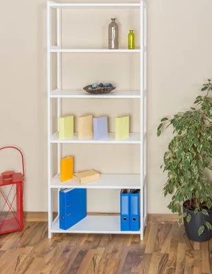 Produktbild von Bücherregal - 80 cm breit, Kiefer Holz-Massiv, Farbe: Weiß